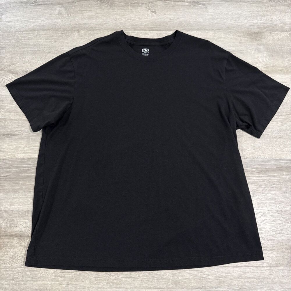 Athletic Works Men's Shirt Black Blank Crew Neck Short Sleeve Tee 2XL Blend